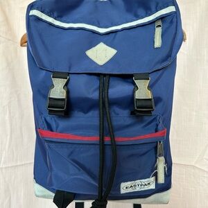 Eastpak Navy and Gray Backpack with Red Trim